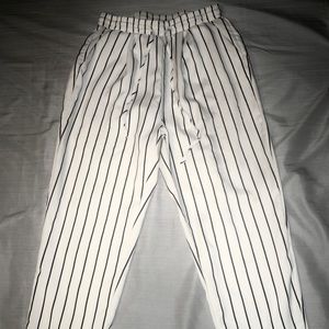 Stripped Loose Long Pants